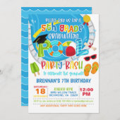 5th Grade Abschluss Pool Party - Junge Einladung (Vorne/Hinten)
