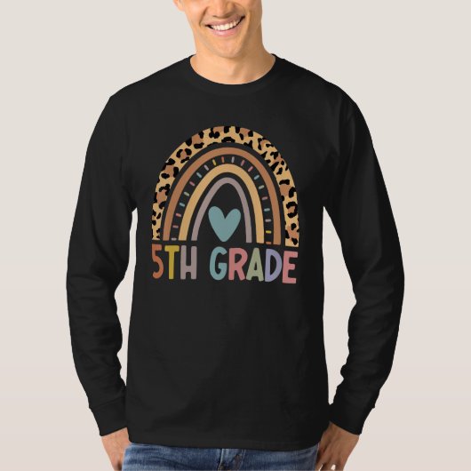 5th grade Boho Rainbow Teacher Student Last Day Of T-Shirt (Vorderseite)