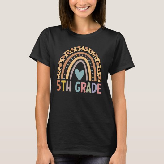 5th grade Boho Rainbow Teacher Student Last Day Of T-Shirt (Vorderseite)