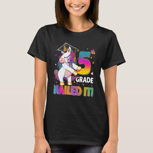 5th Grade Funny Unicorn Graduate Happy Last Day Of T-Shirt (Vorderseite)
