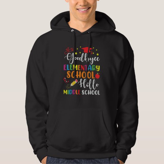 5th Grade Graduation Elementary School Hello Middl Hoodie (Vorderseite)