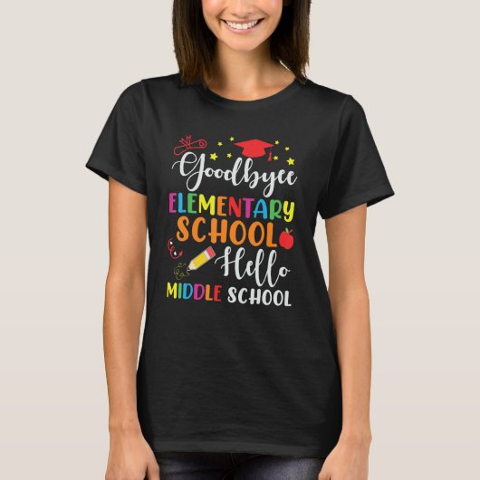 5th Grade Graduation Elementary School Hello Middl T-Shirt (Vorderseite)