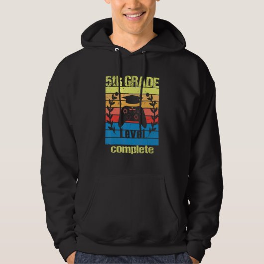 5th Grade Level Complete Graduation Video Gamer Hoodie (Vorderseite)