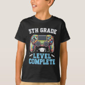 5th Grade Level Complete Last Day Of School Gamer  T-Shirt (Vorderseite)