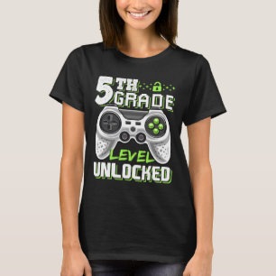 5th Grade Level Unlock Video Game Byck to School T-Shirt