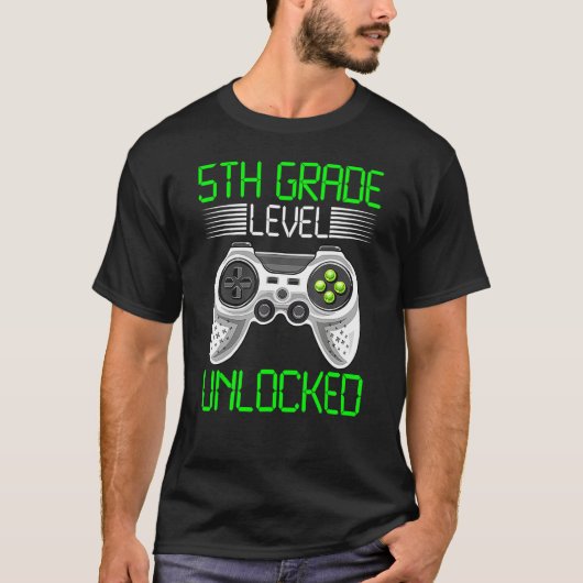5th Grade Level Unlocked Video Game Back To School T-Shirt (Vorderseite)