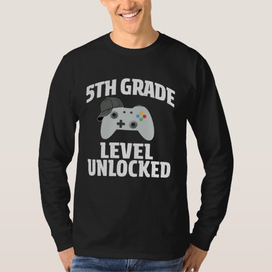 5th Grade Level Unlocked Video Gamer Back to Schoo T-Shirt (Vorderseite)