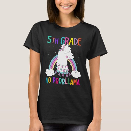 5th Grade No Prob Llama First Day Of School Teache T-Shirt (Vorderseite)