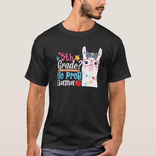 5th Grade No Prob Llama First Day Of School Teache T-Shirt (Vorderseite)