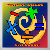 5th Grade Rocks - Math Symbols Poster (Vorne)