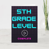 5th Grade School Abschluss Gamer Girl Gruß Karte (Vorderseite)