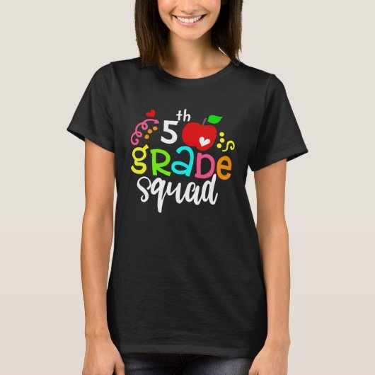 5th Grade Squad Fifth Grade Team Back To School T-Shirt (Vorderseite)
