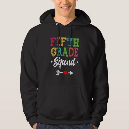 5th Grade Squad Fifth Teacher Student Team Back To Hoodie (Vorderseite)