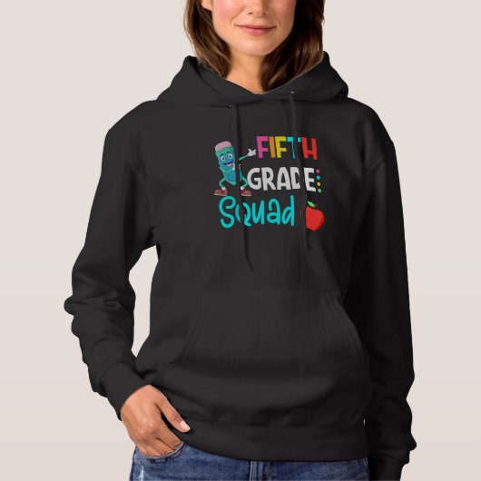 5th Grade Squad Fifth Teacher Student Team Back To Hoodie (Vorderseite)