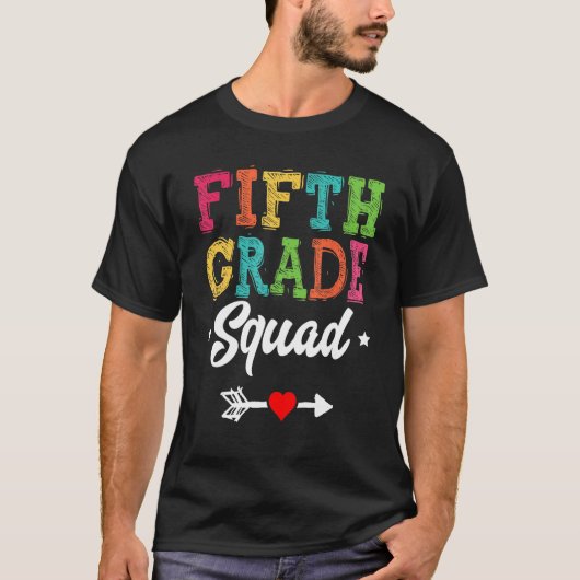 5th Grade Squad Fifth Teacher Student Team Back To T-Shirt (Vorderseite)