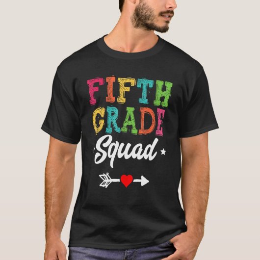 5th Grade Squad Fifth Teacher Student Team Back To T-Shirt (Vorderseite)