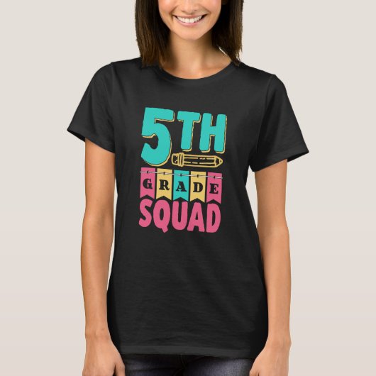 5Th Grade Squad Pupil School Grader Class 5 Five F T-Shirt (Vorderseite)