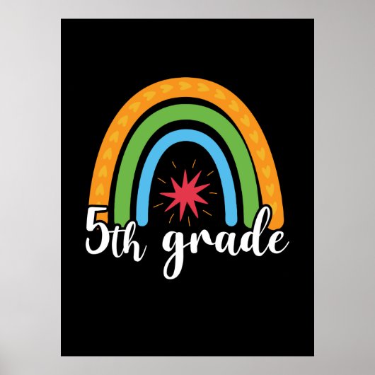 5th Grade Teacher 5th Grade Rainbow Star Poster (Vorne)