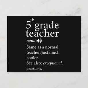 5th Grade Teacher Funny Definition Postkarte