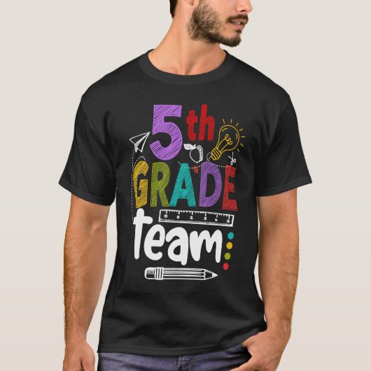 5th Grade Team Happy First Day Of School Back To C T-Shirt (Vorderseite)