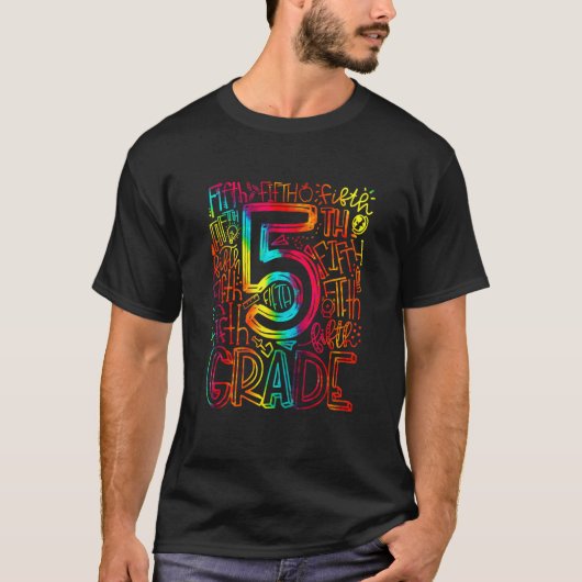 5th Grade Typography Team Fifth Grade Teacher Back T-Shirt (Vorderseite)