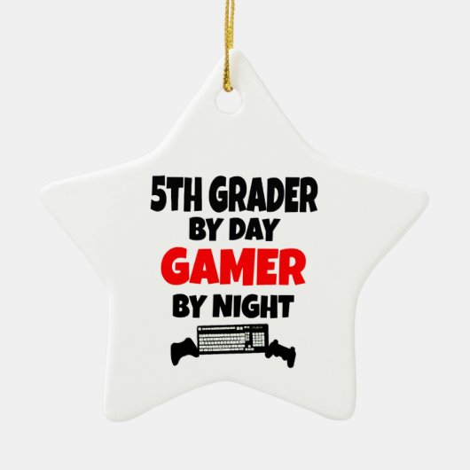 5th Grader Gamer Keramik Ornament (Vorne)