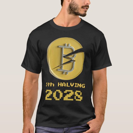 5th Halving Bitcoin 2028 Crypto Halvenings T-Shirt (Vorderseite)