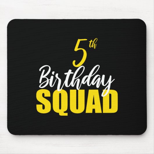 5th Happy Birthday Squad Party Bday Family Group P Mousepad (Vorne)