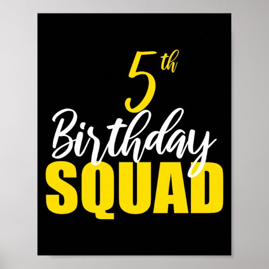 5th Happy Birthday Squad Party Bday Family Group P Poster (Vorne)