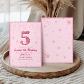 5th Pink Glitter Birthday | Sparkle Glitter Einladung
