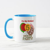 5th Pizza Party Birthday Tasse (Links)