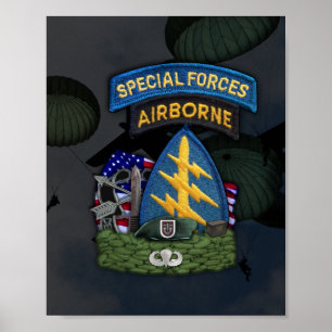 5th Special Forces Green Berets Flash-Druck Poster