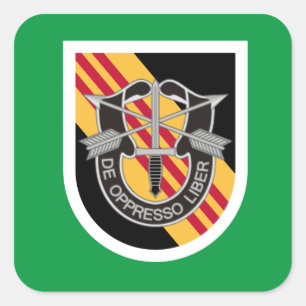 5th SPECICES GROUP BERET FLASH/DUI Quadratischer Aufkleber