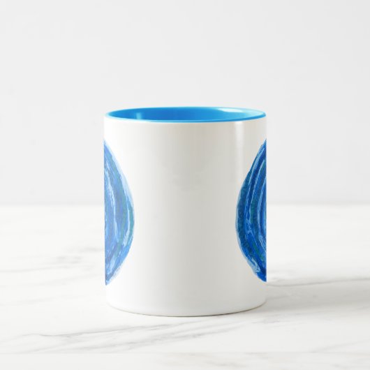 5th-Throat Chakra heilende blaue Grafik #2 Zweifarbige Tasse (Mittel)