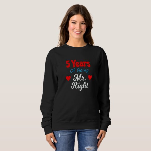 5th Wedding Anniversary for Men Him Mr Right Husba Sweatshirt (Vorne ganz)