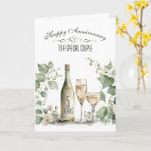 5th Wedding Anniversary Wine and Ivy   Karte (Gelbe Blume)