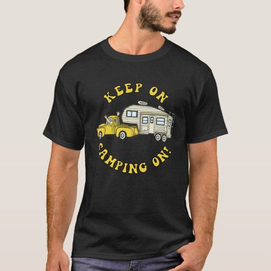 5th wheel KEEP ON CAMPING ON Camper Hippie T-Shirt (Vorderseite)