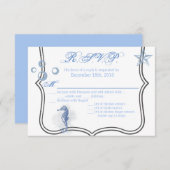5x3,5 R.S.V.P. Card Seepferd Sea Ocean Beach Einladung (Vorne/Hinten)