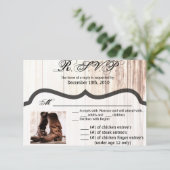 5x3,5 R.S.V.P. CardBoots Country Rustic Western Wi Einladung (Stehend Vorderseite)