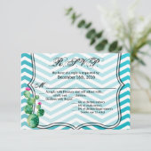 5x3,5 R.S.V.P. Karte Boho Cacti Cactus Succulent B (Stehend Vorderseite)