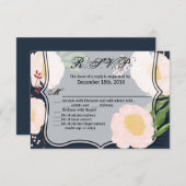5x3,5 R.S.V.P.-Karte Weiße Blume der Blüte auf Dun Einladung (Vorne/Hinten)