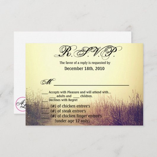 5x3.5 R.S.V.P.-Karte XMAS Sonnenaufgangsweg-Gang P Einladung (Vorne/Hinten)