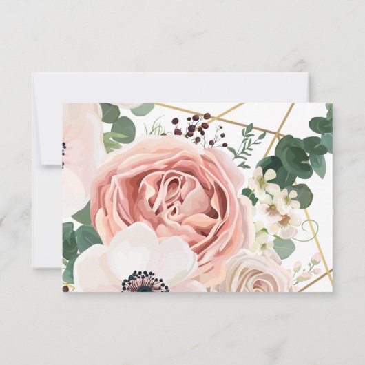 5x3.5 R.S.V.P. Kartengeometrie-Garten-Rose Anemone Einladung (Rückseite)