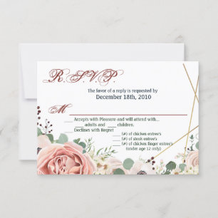 5x3.5 R.S.V.P. Kartengeometrie-Garten-Rose Anemone Einladung