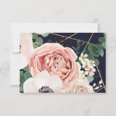 5x3.5 R.S.V.P. Kartengeometrie-Garten-Rose Navy Bl Einladung (Rückseite)