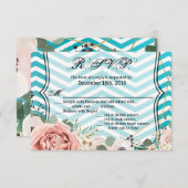 5x3.5 R.S.V.P. Kartengeometrische Rose Zickzack Aq Einladung (Vorne/Hinten)