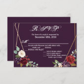 5x3.5 R.S.V.P. Kartenplatte Lila Rose Gold Geometr Einladung (Vorne/Hinten)