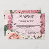 5x3,5 R.S.V.P. Rose der Kartengeometrie Einladung (Vorne/Hinten)