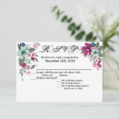 5x3,5 R.S.V.P. Tropische Blume auf Weiß Einladung (Stehend Vorderseite)