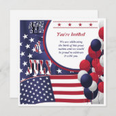 5x5 4. Juli Party Einladung (Vorne/Hinten)